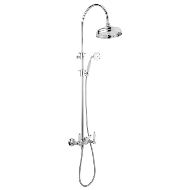 QUEEN Colonna doccia completa di miscelatore doccia esterno finitura cromo