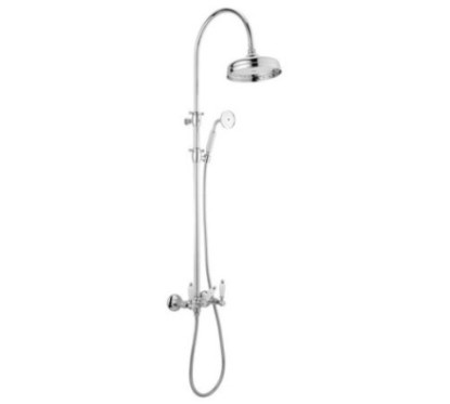 QUEEN Colonna doccia completa di miscelatore doccia esterno finitura cromo