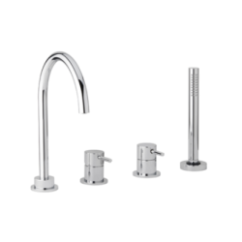 TONDì Monocomando bordo vasca quattro fori finitura cromo