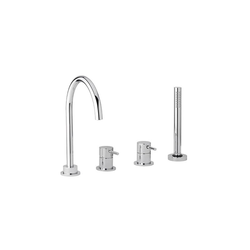 TONDì Monocomando bordo vasca quattro fori finitura cromo