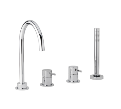 TONDì Monocomando bordo vasca quattro fori finitura cromo