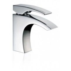 CRYSTAL Monocomando lavabo con scarico automatico finitura dorato