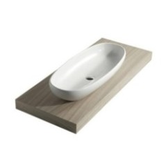 EL 1.2 lavabo cm 87 ciotola ovale da appoggio finitura travertino