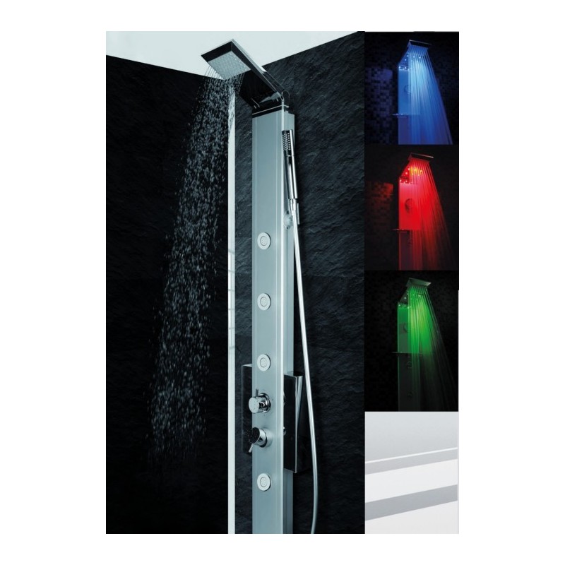 EVO 185 pannello doccia CROMOTERAPIA termostatico h.185 finitura satinato