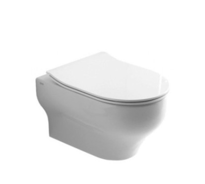 CLEAR Vaso sospeso Rimless bianco opaco con coprivaso slim caduta rallentata bianco opaco