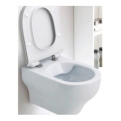 CLEAR Vaso sospeso Rimless bianco opaco con coprivaso slim caduta rallentata bianco opaco