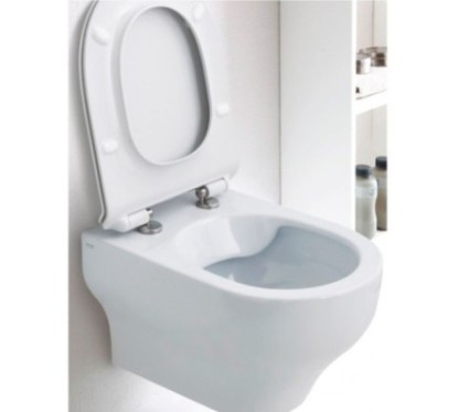 CLEAR Vaso sospeso Rimless bianco opaco con coprivaso slim caduta rallentata bianco opaco