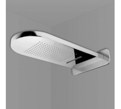 SPAGNA 204 Soffione mensola a pioggia+cascata 630x280xh32 in acciaio inox finitura satinato