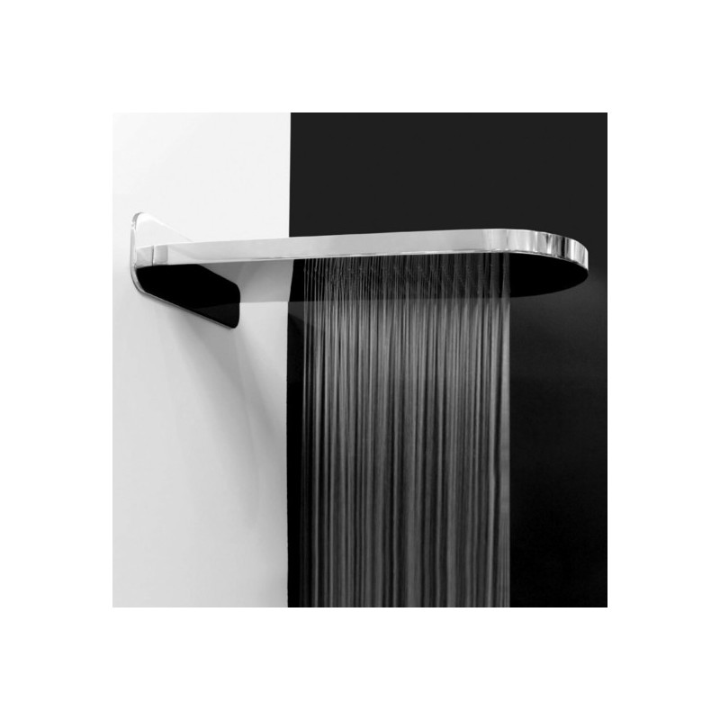 SPAGNA 204 Soffione mensola a pioggia+cascata 630x280xh32 in acciaio inox finitura super mirror