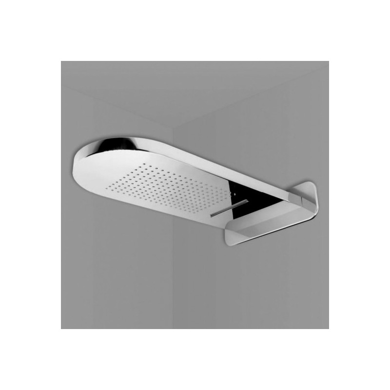 SPAGNA 204 Soffione mensola a pioggia+cascata 630x280xh32 in acciaio inox finitura super mirror