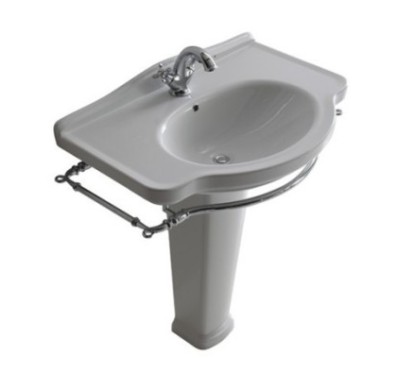ETHOS lavabo cm 75 3 fori + colonna finitura nero