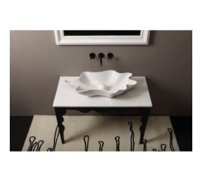 SHELL lavabo d'appoggio finitura bianco lucido