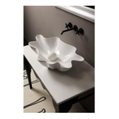 SHELL lavabo d'appoggio finitura bianco lucido