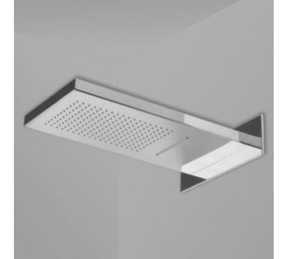 STRONG Soffione mensola a pioggia+cascata 550x280xh32 in acciaio inox finitura satinato