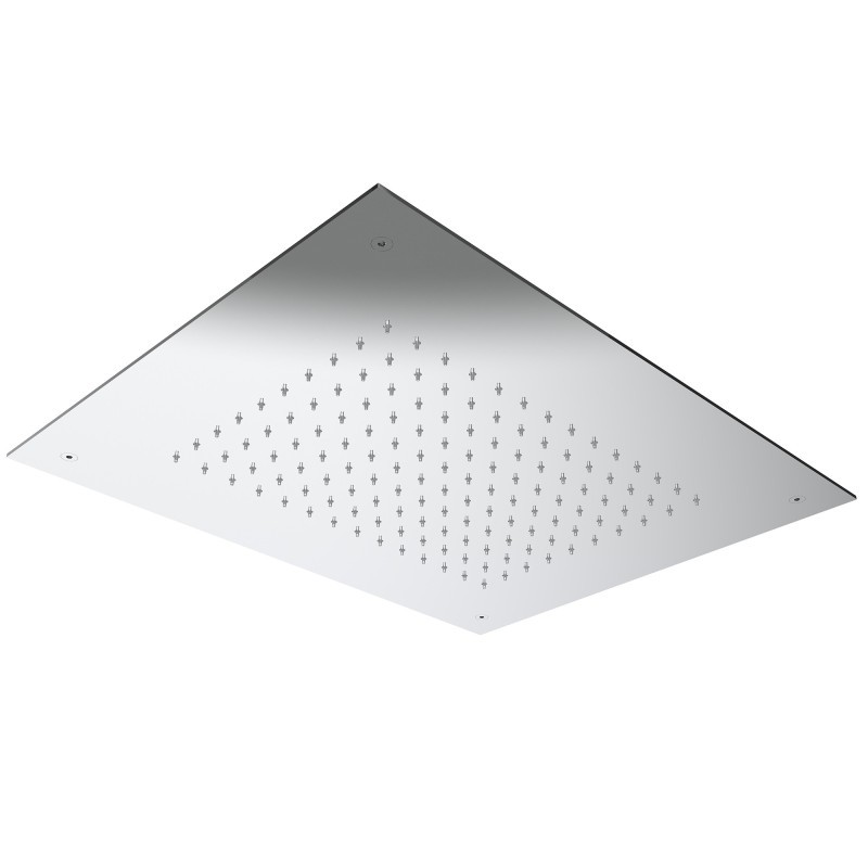 RAIN Soffione ad incasso rettangolare 500x400 getto pioggia in acciaio inox finitura nero