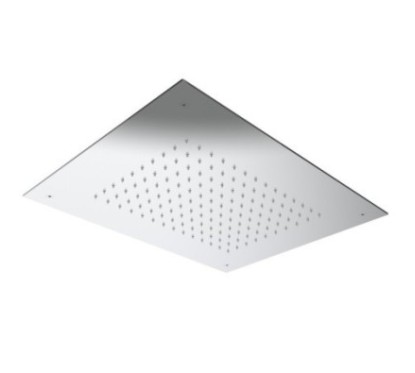 RAIN Soffione ad incasso rettangolare 500x400 getto pioggia in acciaio inox finitura nero