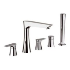 DIVA batteria bordo vasca con doccetta estraibile finitura cromo