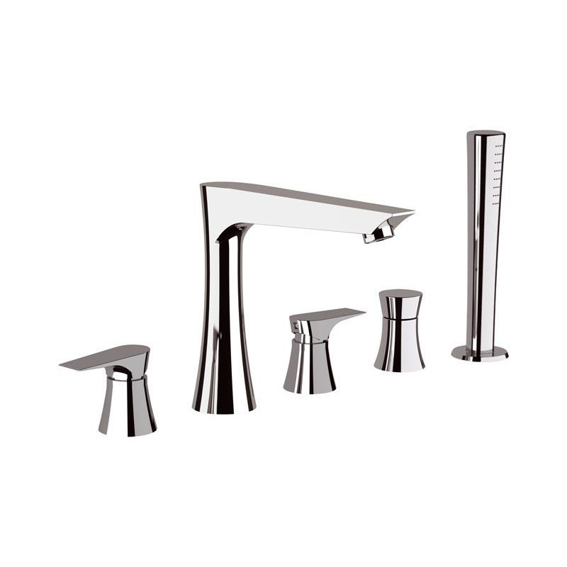 DIVA batteria bordo vasca con doccetta estraibile finitura cromo