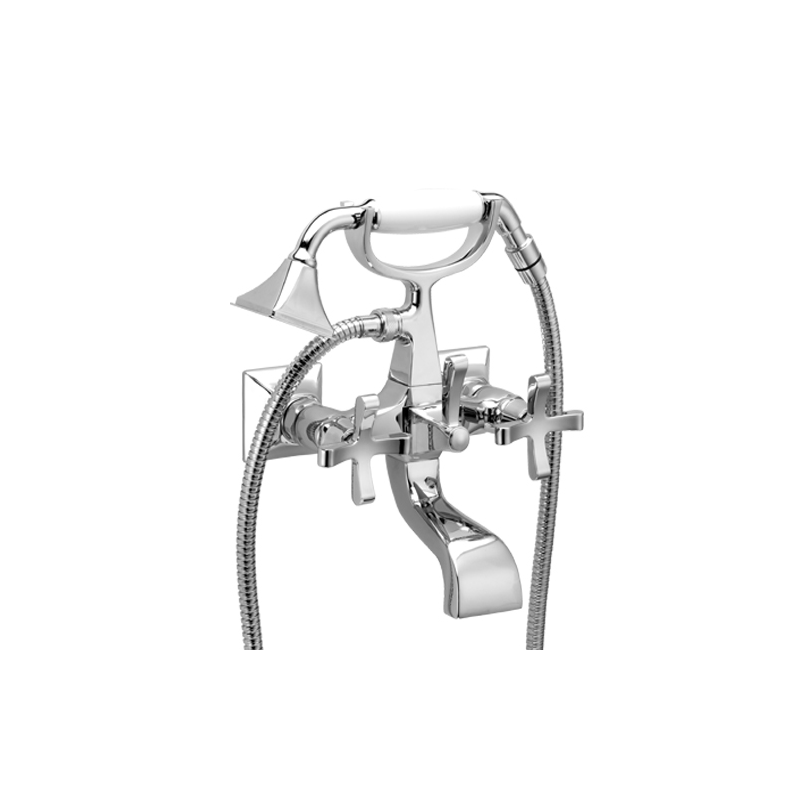 CHIC7CENTO Gruppo vasca con duplex e flessibile doppia aggraffatura finitura cromo