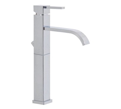 PRETTY Monocomando lavabo alto con piletta click-clack finitura oro