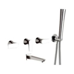 DIVA Batteria incasso vasca con deviatore e bocca ad incasso finitura cromo