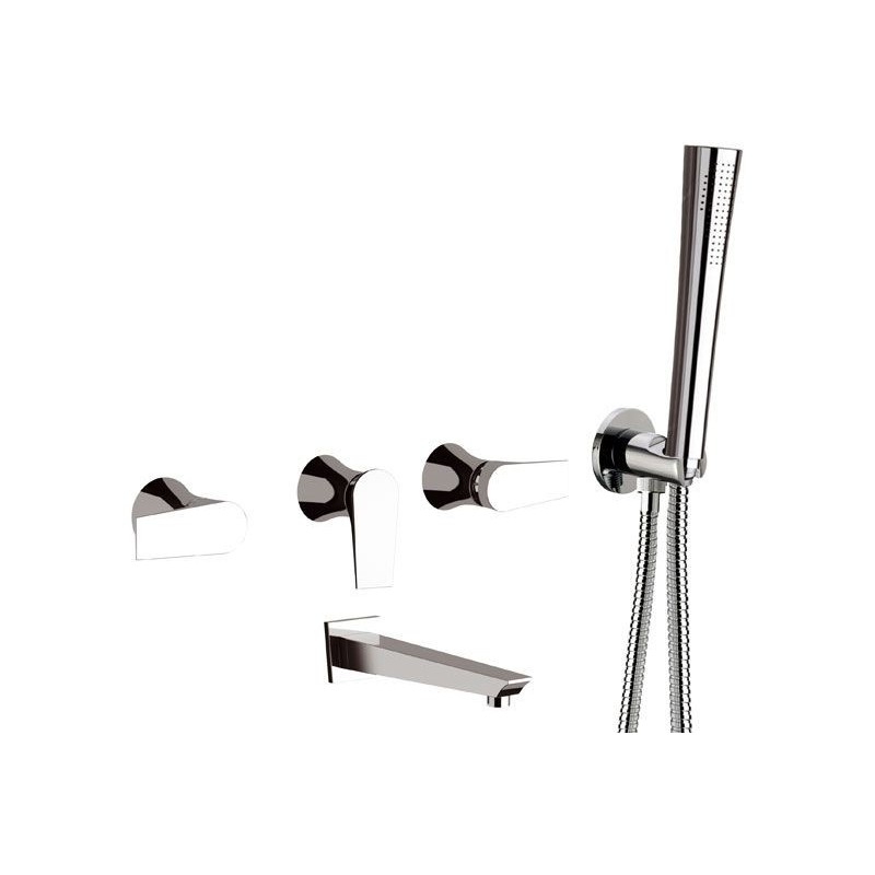 DIVA Batteria incasso vasca con deviatore e bocca ad incasso finitura cromo