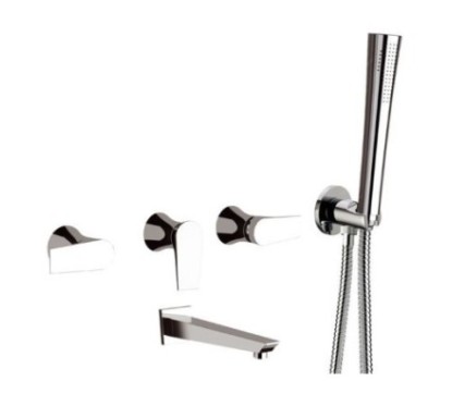 DIVA Batteria incasso vasca con deviatore e bocca ad incasso finitura cromo