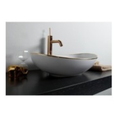 VESSEL lavabo d'appoggio finitura filo oro