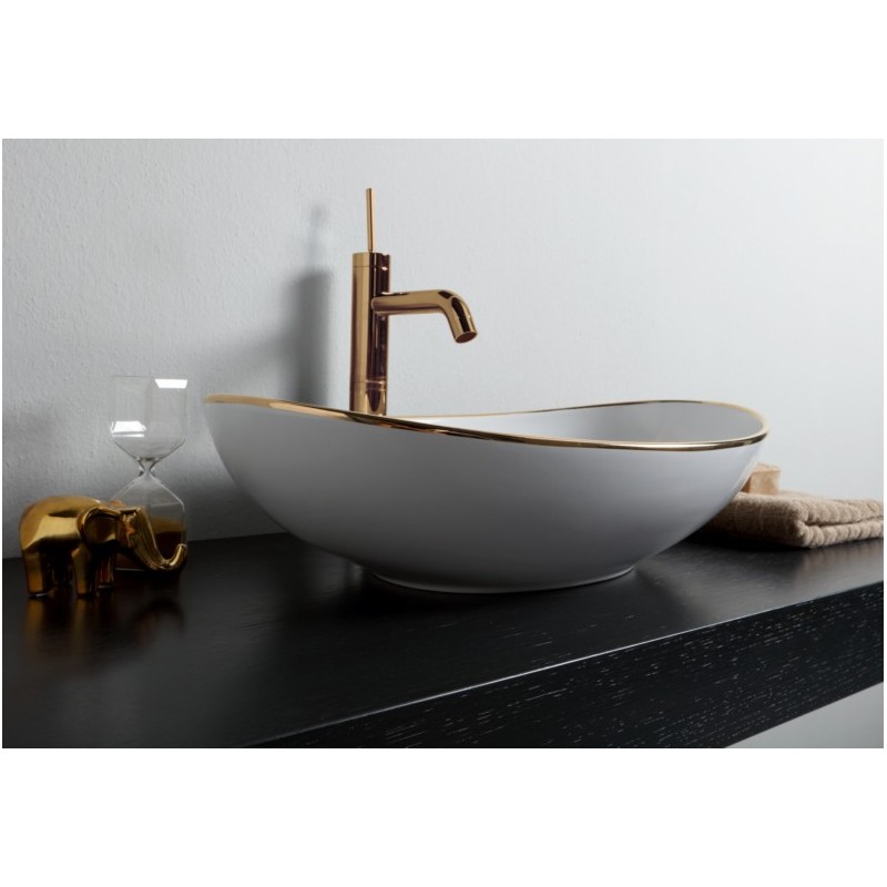 VESSEL lavabo d'appoggio finitura filo oro