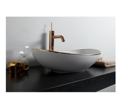 VESSEL lavabo d'appoggio finitura filo oro