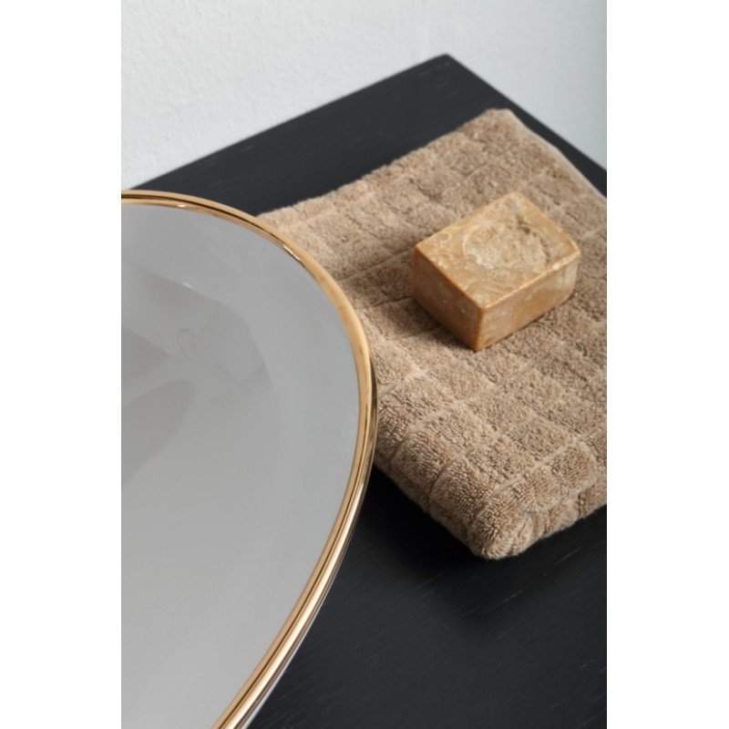 VESSEL lavabo d'appoggio finitura filo oro