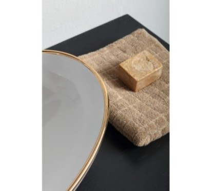VESSEL lavabo d'appoggio finitura filo oro