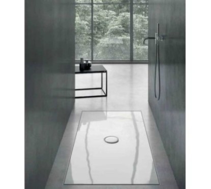 FOLIA Piatto doccia ceramica rettangolare cm. 160x80 finitura bianco altezza 3cm