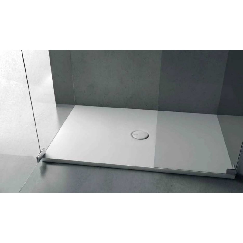 FOLIA Piatto doccia ceramica rettangolare cm. 160x80 finitura bianco altezza 3cm