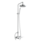 THOR Monocomando doccia esterno con colonna, deviatore, soffione, flessibile e doccia finitura cromo