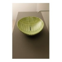 AFYA lavabo d'appoggio finitura pelle verde affondante