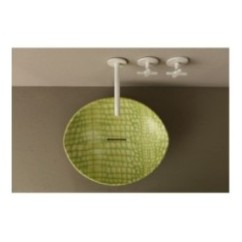 AFYA lavabo d'appoggio finitura pelle verde affondante