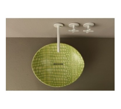 AFYA lavabo d'appoggio finitura pelle verde affondante