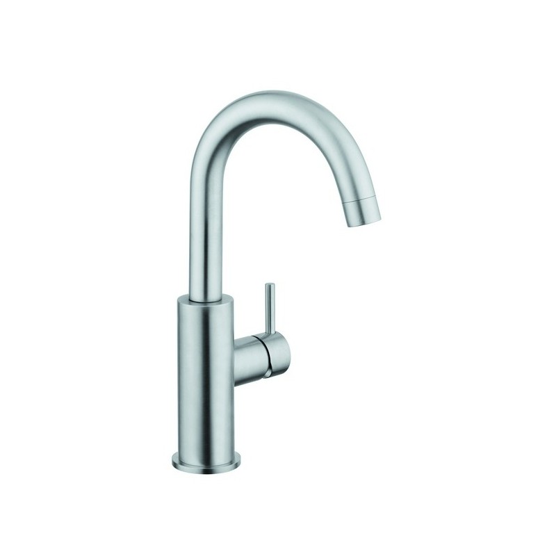 DYLAN Miscelatore lavabo inox 316L, leva laterale, bocca girevole finitura pvd nero