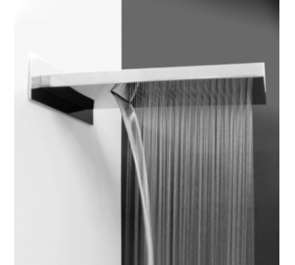 STRONG Soffione mensola a pioggia+cascata 550x280xh32 in acciaio inox finitura super mirror