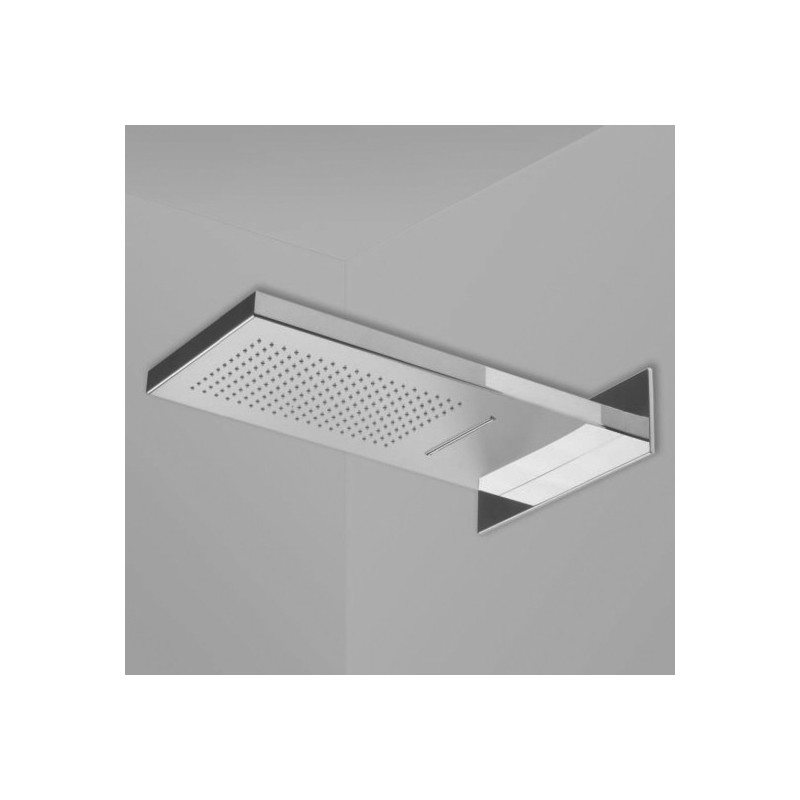 STRONG Soffione mensola a pioggia+cascata 550x280xh32 in acciaio inox finitura super mirror