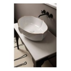 OYSTER lavabo d'appoggio finitura filo oro