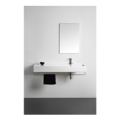 TEOREMA 2.0 120 SHELF SX lavabo da appoggio o sospeso