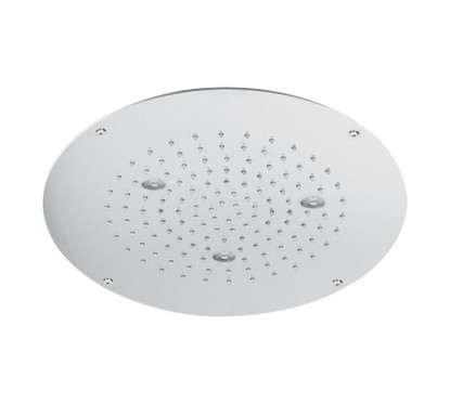 Soffione cromoterapia da incasso in acciaio inox monogetto 3 led diam. 425 mm