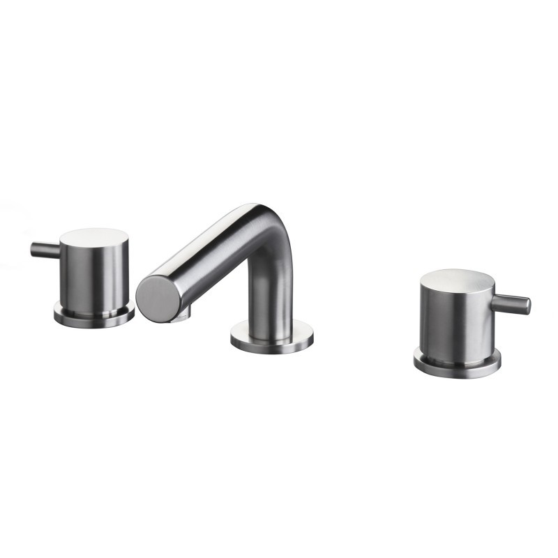 DMB Miscelatore lavabo da piano inox 316L 3-fori bocca cm. 15 finitura pvd nero