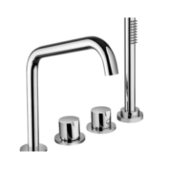 ARKA miscelatore bordo vasca 4 fori con kit doccia finitura cromo