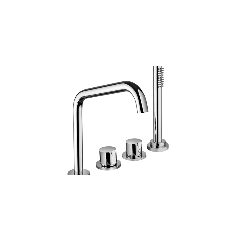 ARKA miscelatore bordo vasca 4 fori con kit doccia finitura cromo