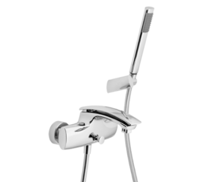 FLO Monocomando vasca con doccia e flessibile doppia aggraffatura finitura cromo