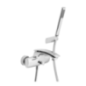 FLO Monocomando vasca con doccia e flessibile doppia aggraffatura finitura cromo
