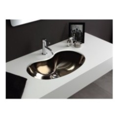 SAGOMATO lavabo sottopiano finitura platinum